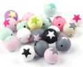 15MM ROUND silicone beads with star