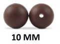 Koraliki silikonowe OKRĄGŁE 10MM - czekoladowy