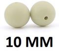 10MM ROUND silicone beads - light khaki