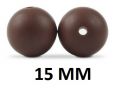 Koraliki silikonowe OKRĄGŁE 15MM - czekoladowy