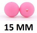 15MM ROUND silicone beads - light pink