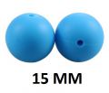 15MM ROUND silicone beads - blue