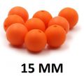Koraliki silikonowe OKRĄGŁE 15MM - pomarańczowy