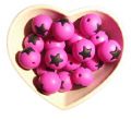 15MM ROUND silicone beads with star - pink and black
