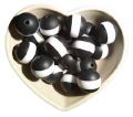 ROUND 15MM silicone stripe beads  - black and white