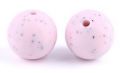 ROUND 15MM SPRAYED silicone beads - pale pink