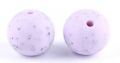 ROUND 15MM SPRAYED silicone beads - misty lavender