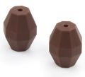 Silicone beads BARREL - chocolate