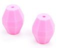 Silicone beads BARREL - light pink