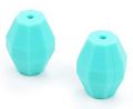 Silicone beads BARREL - turquoise