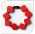 QUADRATE silicon beads - red
