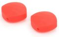 QUADRATE CUT silicon beads - red