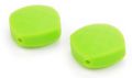 QUADRATE CUT silicon beads - green