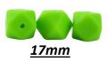 Silicone beads HEXAGON 17MM - green