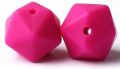Silicone beads ICOSAHEDRON - pink