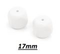 Silicone beads DICE 17mm - white