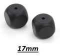 Silicone beads DICE 17mm - black