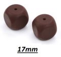 Silicone beads DICE 17mm - chocolate