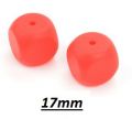 Silicone beads DICE 17mm - red