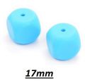 Silicone beads DICE 17mm - blue