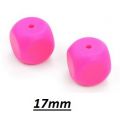 Silicone beads DICE 17mm - pink