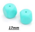 Silicone beads DICE 17mm - turquoise