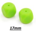 Silicone beads DICE 17mm - green