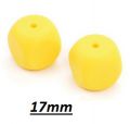 Silicone beads DICE 17mm - yellow