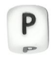 Silicone beads LETTERS - P