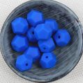 Silicone beads PENTAGON - light navy blue