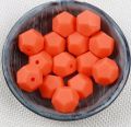 Silicone beads PENTAGON - orange