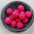Silicone beads PENTAGON - pink