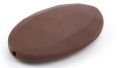 Silicone beads FLAT OVAL - chocolate
