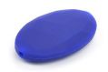 Silicone beads FLAT OVAL - navy blue