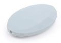 Silicone beads FLAT OVAL - light gray