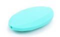 Silicone beads FLAT OVAL - turquoise