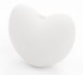 Silicone beads HEART - white