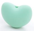 Silicone beads HEART 10mm - mint