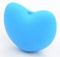 Silicone beads HEART - blue