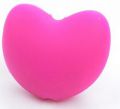 Silicone beads HEART - pink