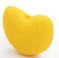 Silicone beads HEART - yellow
