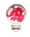 Wooden clips HAPPY ELEPHANT - red